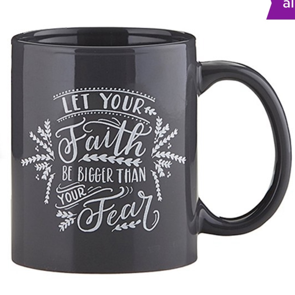 Gifts of Faith-“Let Faith Be Bigger Than Your Fear” Black mug 11 oz. - Boxed NWT